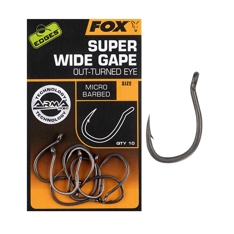 Fox Super Wide Gape Out-Turned Eye Barbed r.4 10szt. haki karpiowe