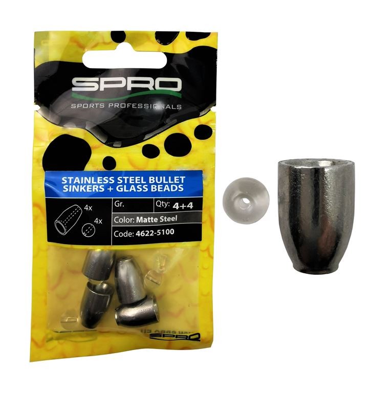 Spro Stainless Steel Bullet Sinkers 5,3g Matte Steel 4+4