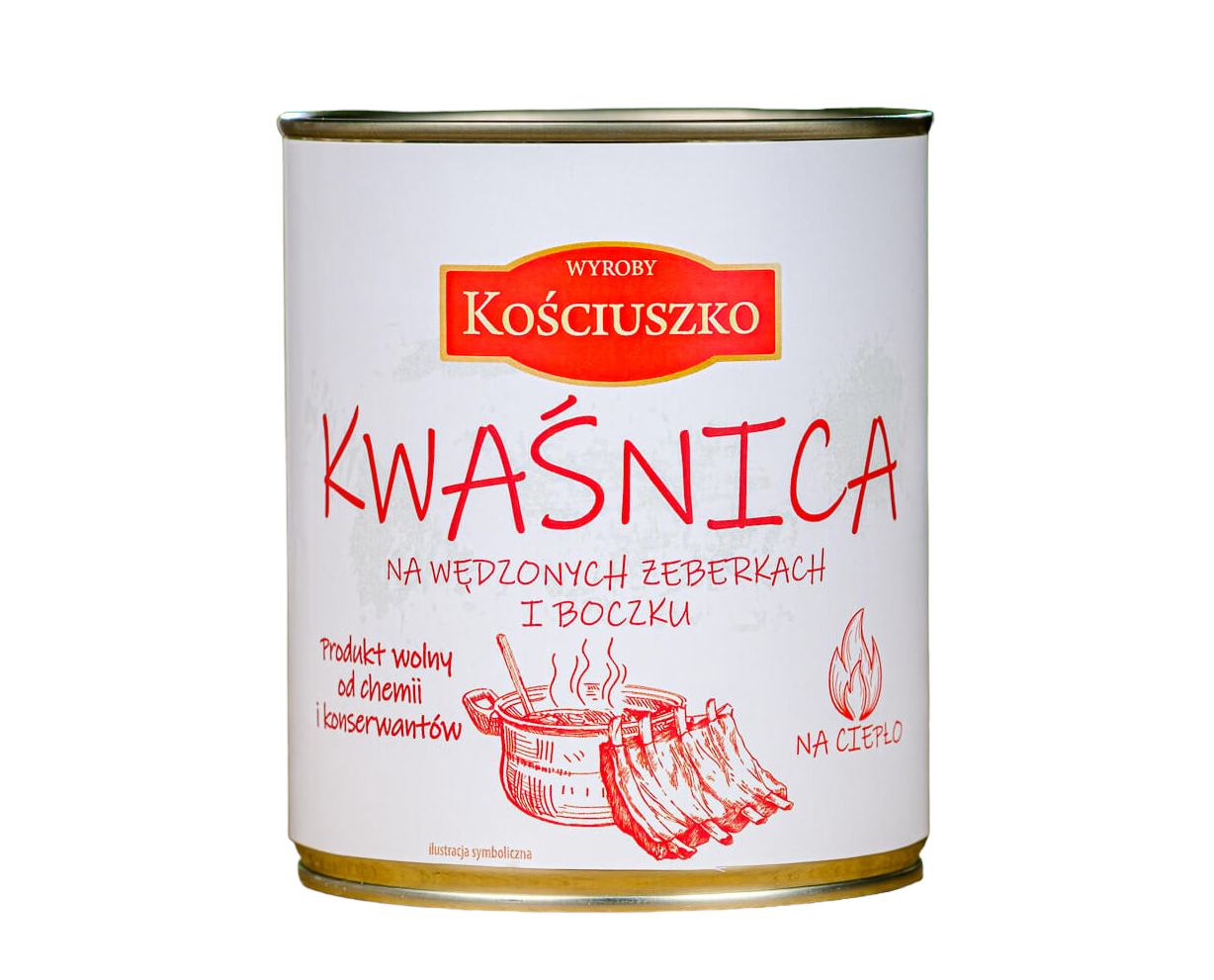 Wyroby Kościuszko Kwaśnica na wędzonych żeberkach i boczku 840g