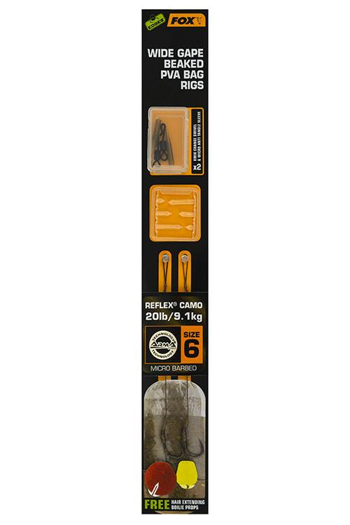 Fox Wide Gape Beaked PVA Rigs r.6 20lb gotowe przypony