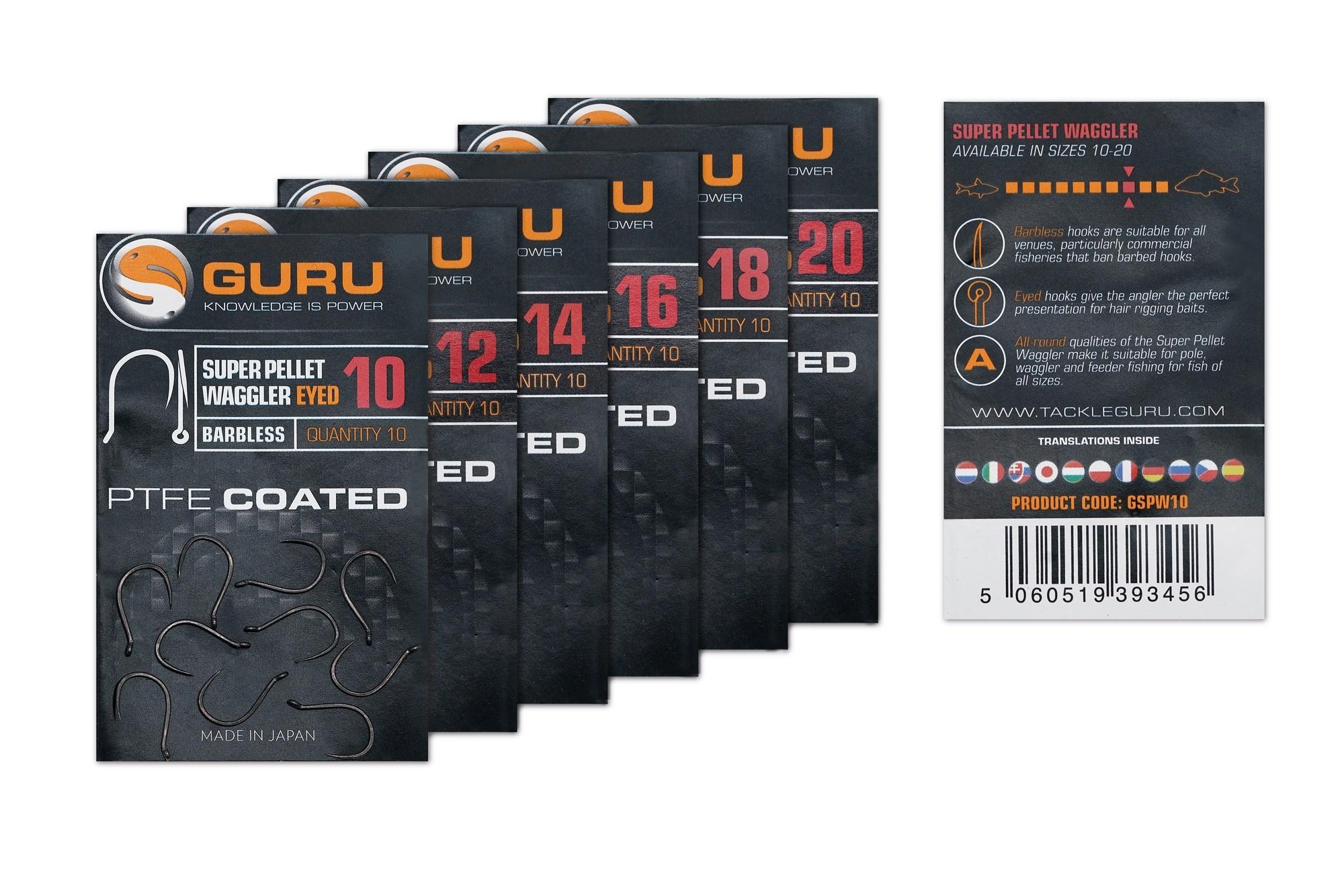 Guru Super Pellet Waggler Eyed Barbless r.14 10szt haczyki