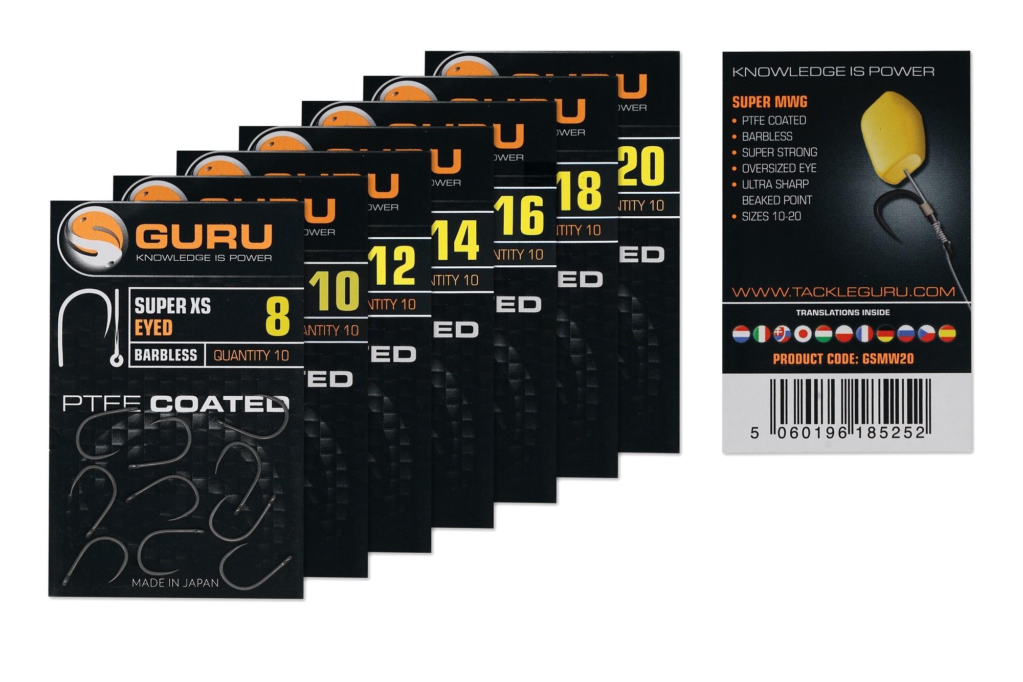 Guru Super XS Eyed Barbless r.14 10szt haczyki