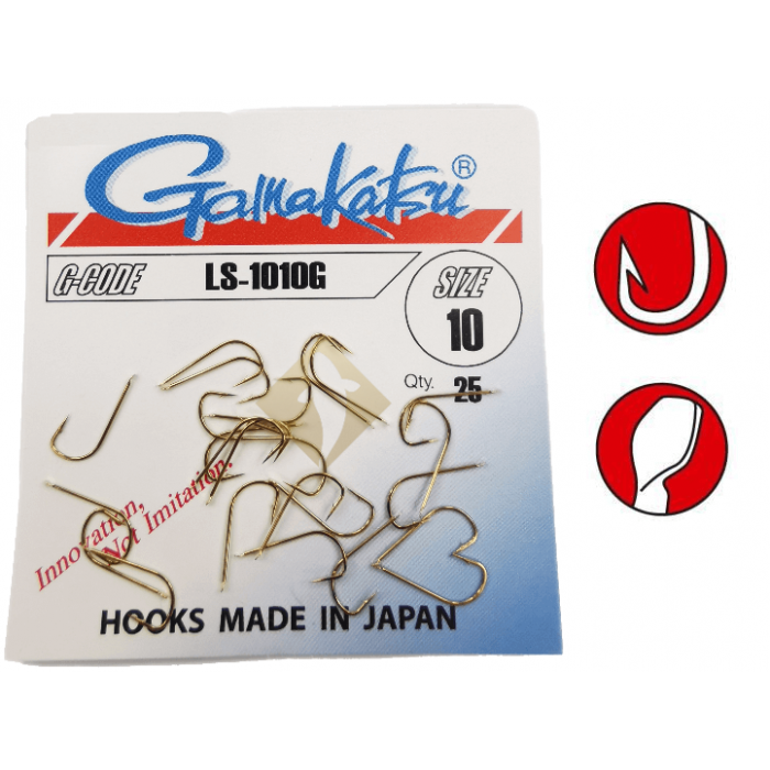Gamakatsu LS-1010G Gold r.10 25szt haczyki