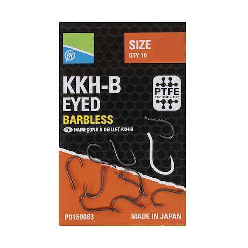 Preston KKH-B Barbless Eyed r.10 10szt haczyki