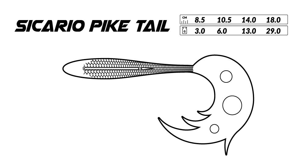 Mikado Sicario Pike Tail 18cm Red Tiger 2szt