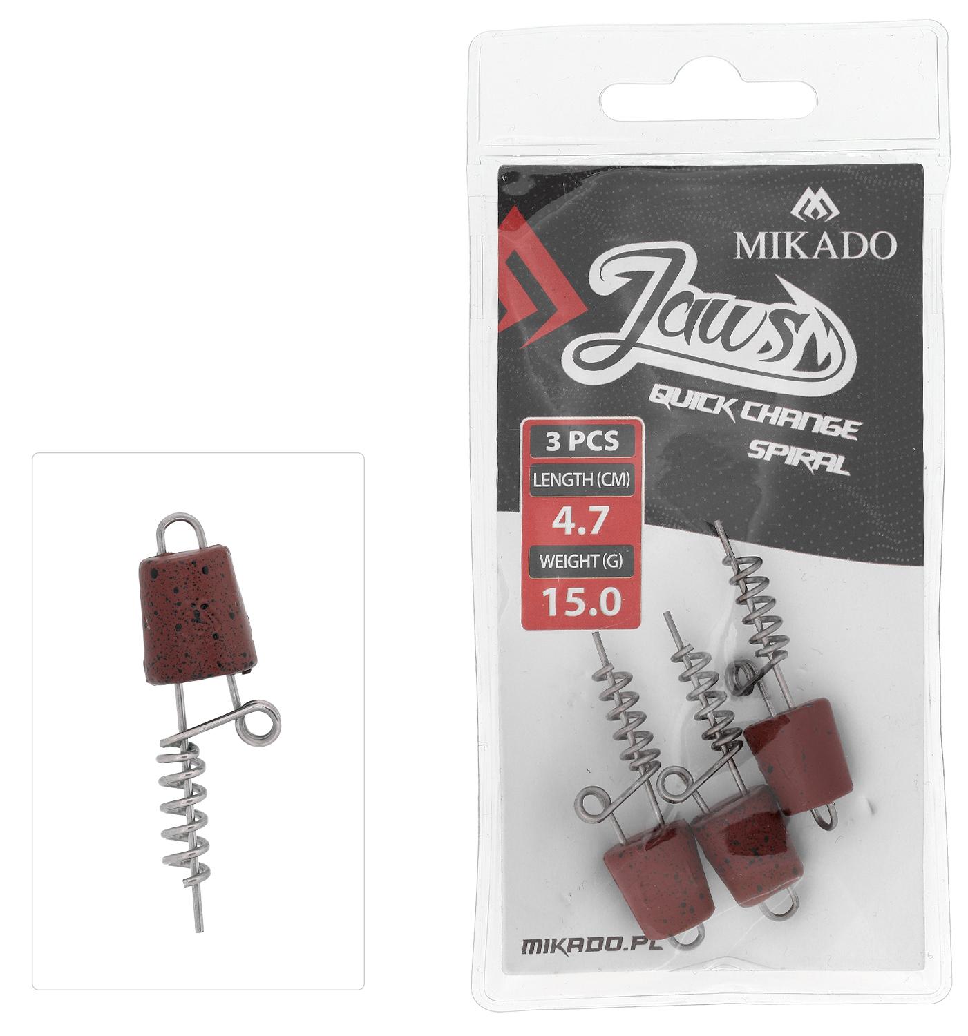 Mikado Jaws Quick Change Spiral 15g 4.7cm 3szt wkręt do przynęt