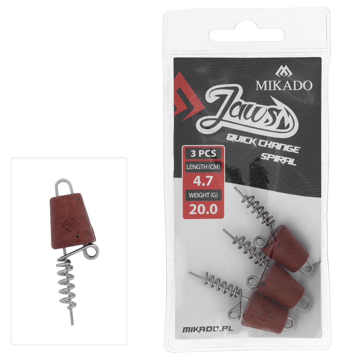 Mikado Jaws Quick Change Spiral 20g 4.7cm 3szt wkręt do przynęt