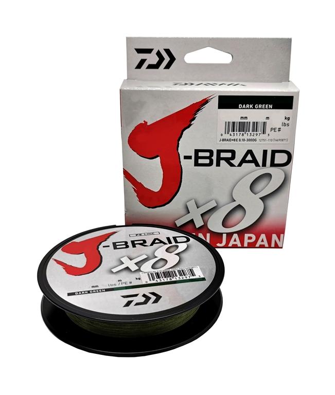 Daiwa J-Braid x8 0.13mm 300m Dark Green plecionka