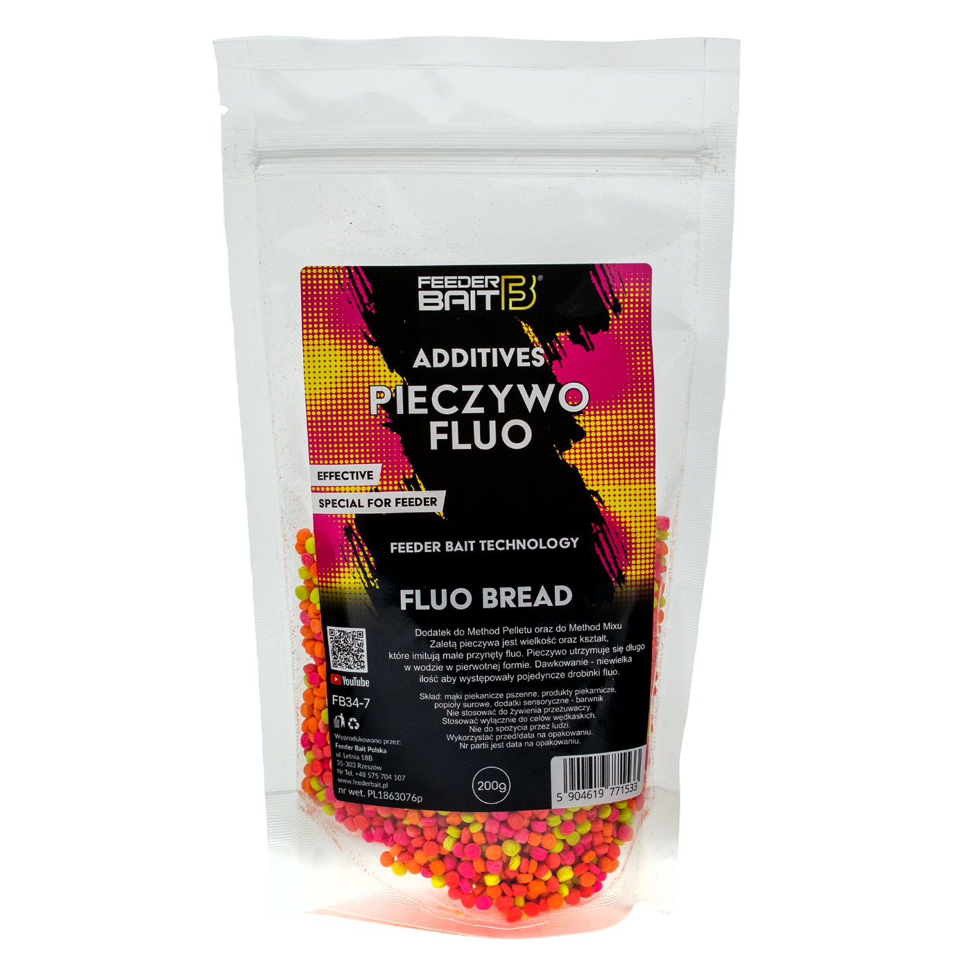 Feeder Bait Pieczywo Fluo 200g dodatek