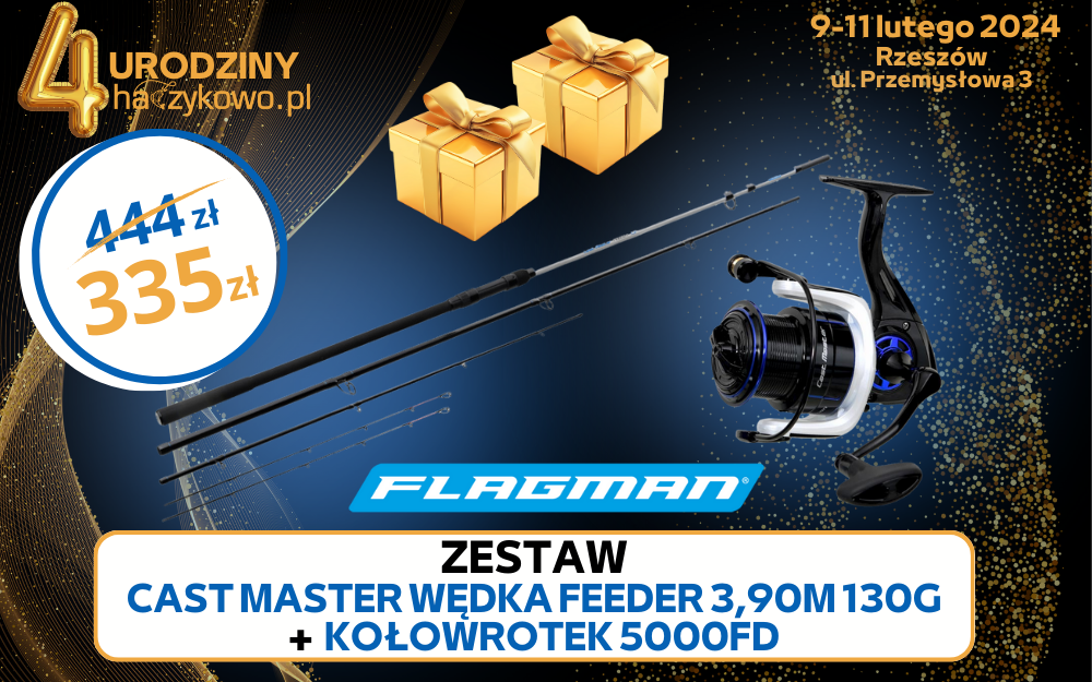 Zestaw Flagman Cast Master Feeder 390cm 130g + kołowrotek Cast Master 5000FD