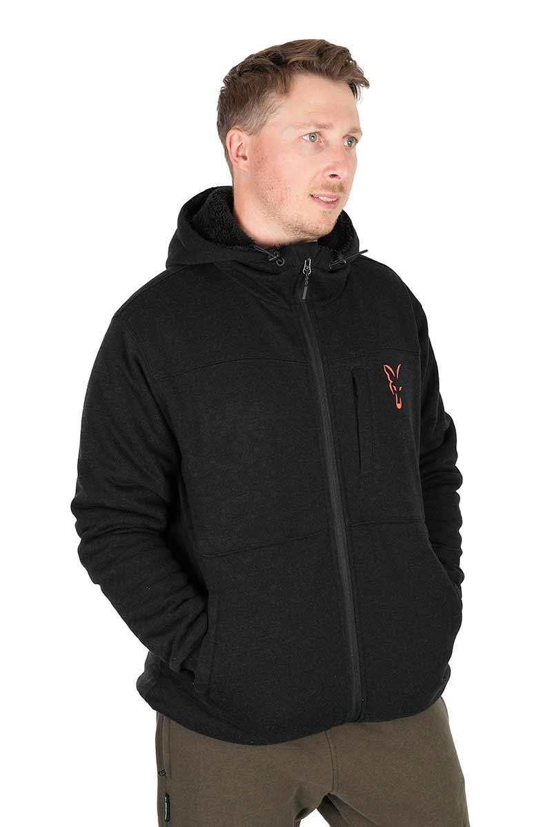 Fox Collection Sherpa Hoody Black&Orange r.XXL bluza
