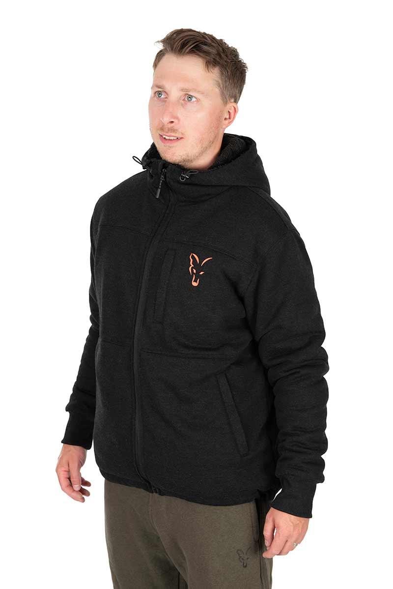 Fox Collection Sherpa Hoody Black&Orange r.XXL bluza