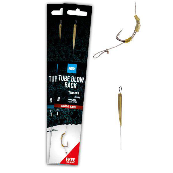 Nash Tube Blow Back Rig Barbless r.4 25lb gotowy przypon