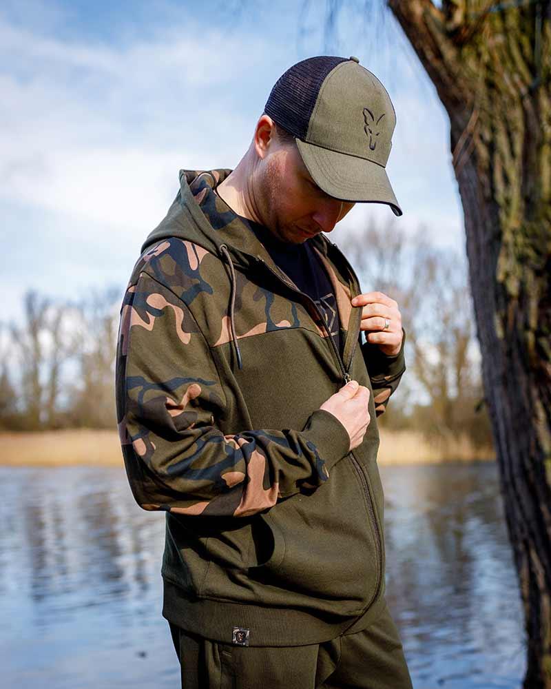 Fox LW Khaki Camo Split Zip Hoody r.L bluza