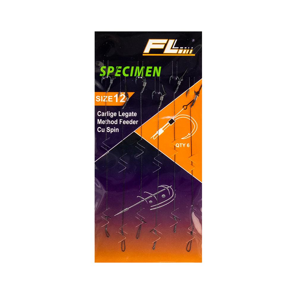 FL Method Feeder Specimen bagnet r.12 0.14mm 6szt. przypony na plecionce