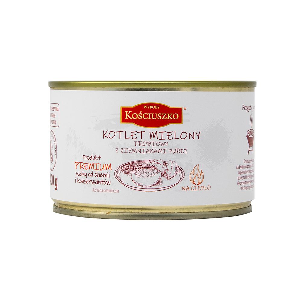 Wyroby Kościuszko Kotlet mielony drobiowy z ziemniakami puree 400g
