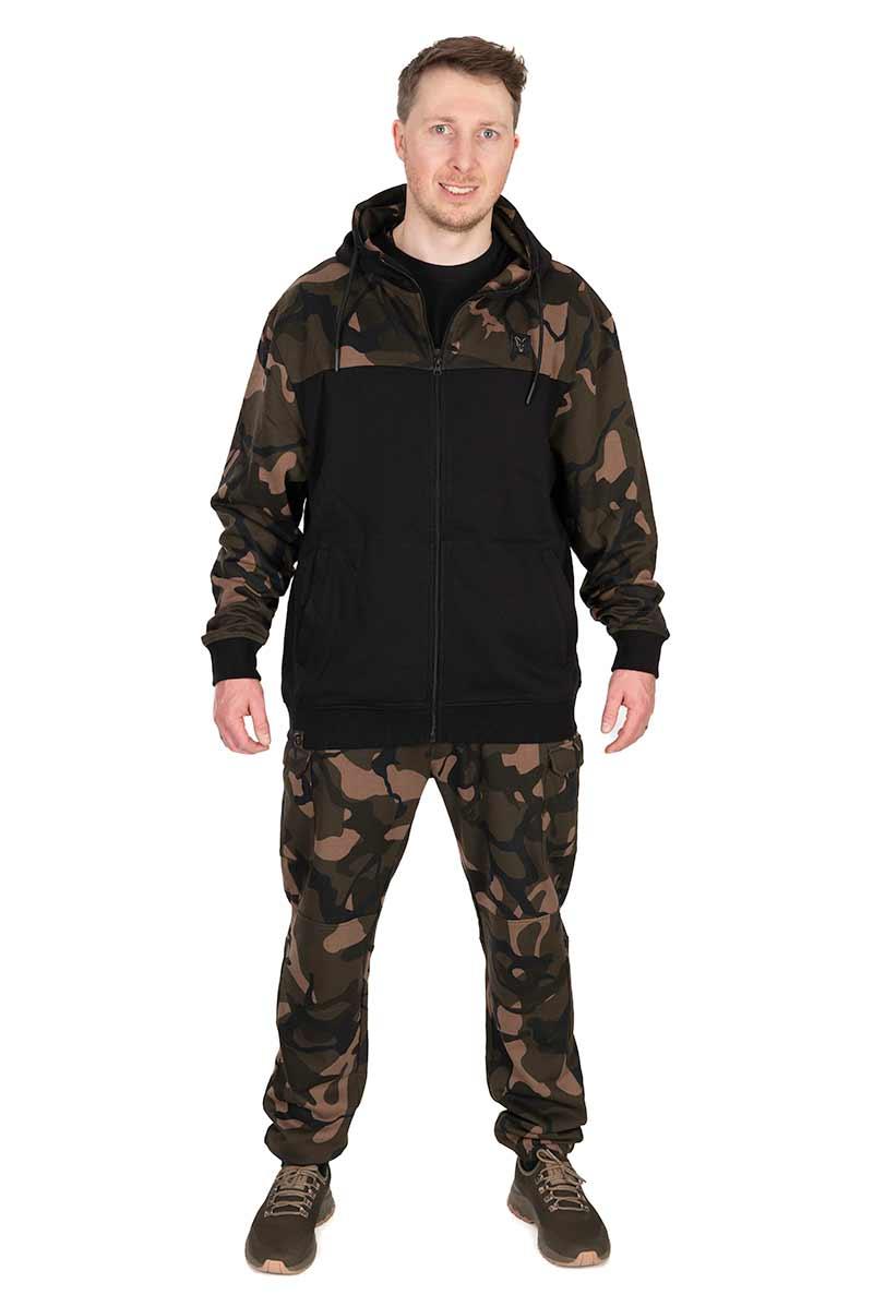 Fox LW Black Camo Split Zip Hoody r.S bluza