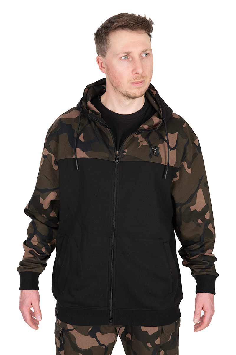Fox LW Black Camo Split Zip Hoody r.M bluza