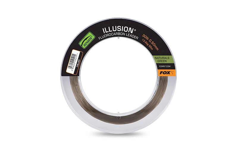 Fox Illusion Fluorocarbon Leader 30lb 13.6kg 0.50mm 50m Natural Green