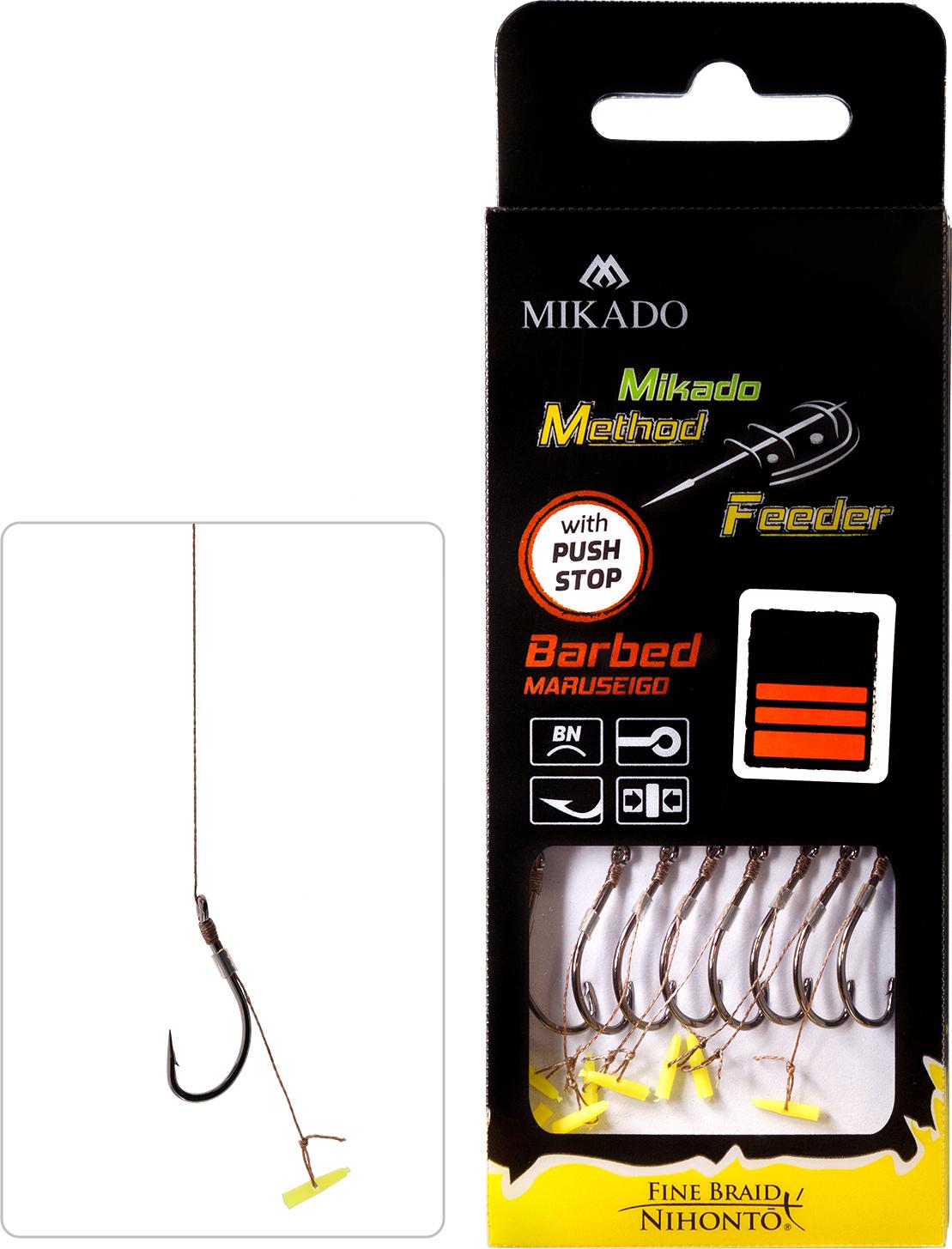 Mikado MF Maruseigo pushstop r.6 plecionka 0.16mm 10cm 8szt. gotowe przypony