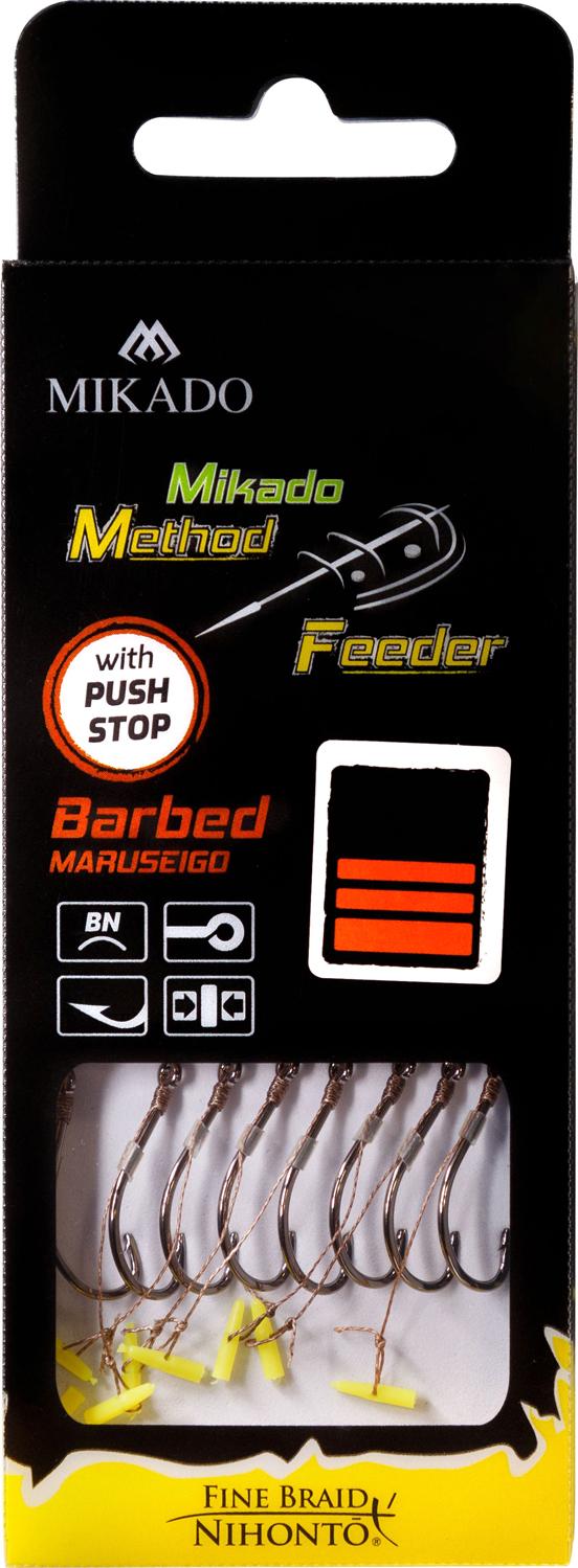 Mikado MF Maruseigo pushstop r.6 plecionka 0.16mm 10cm 8szt. gotowe przypony