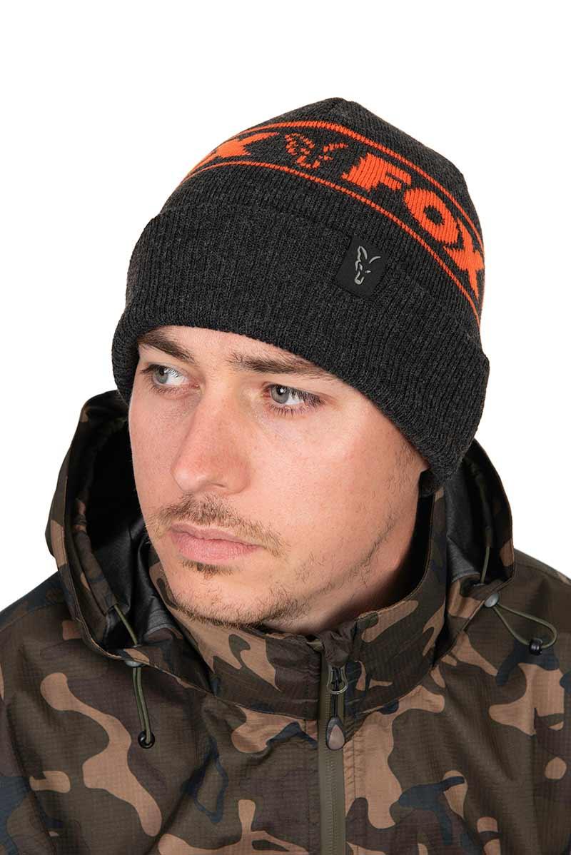 Fox Collection Beanie Black Orange czapka