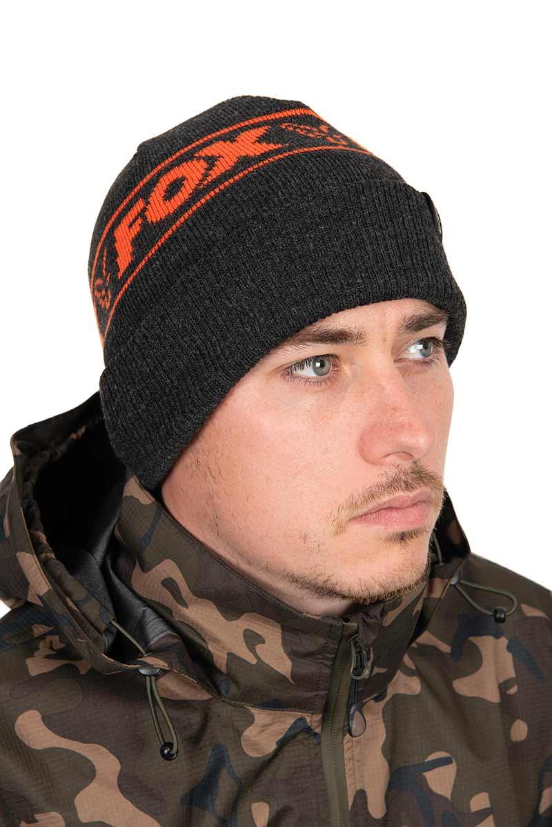 Fox Collection Beanie Black Orange czapka