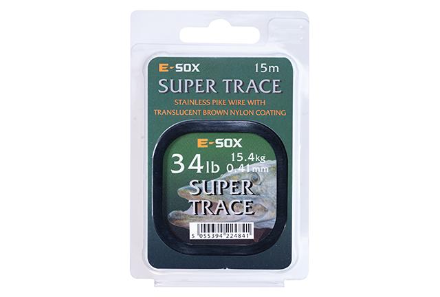 Drennan E-SOX Super Trace 15m 34lb 0.41mm 15.4kg linka stalowa