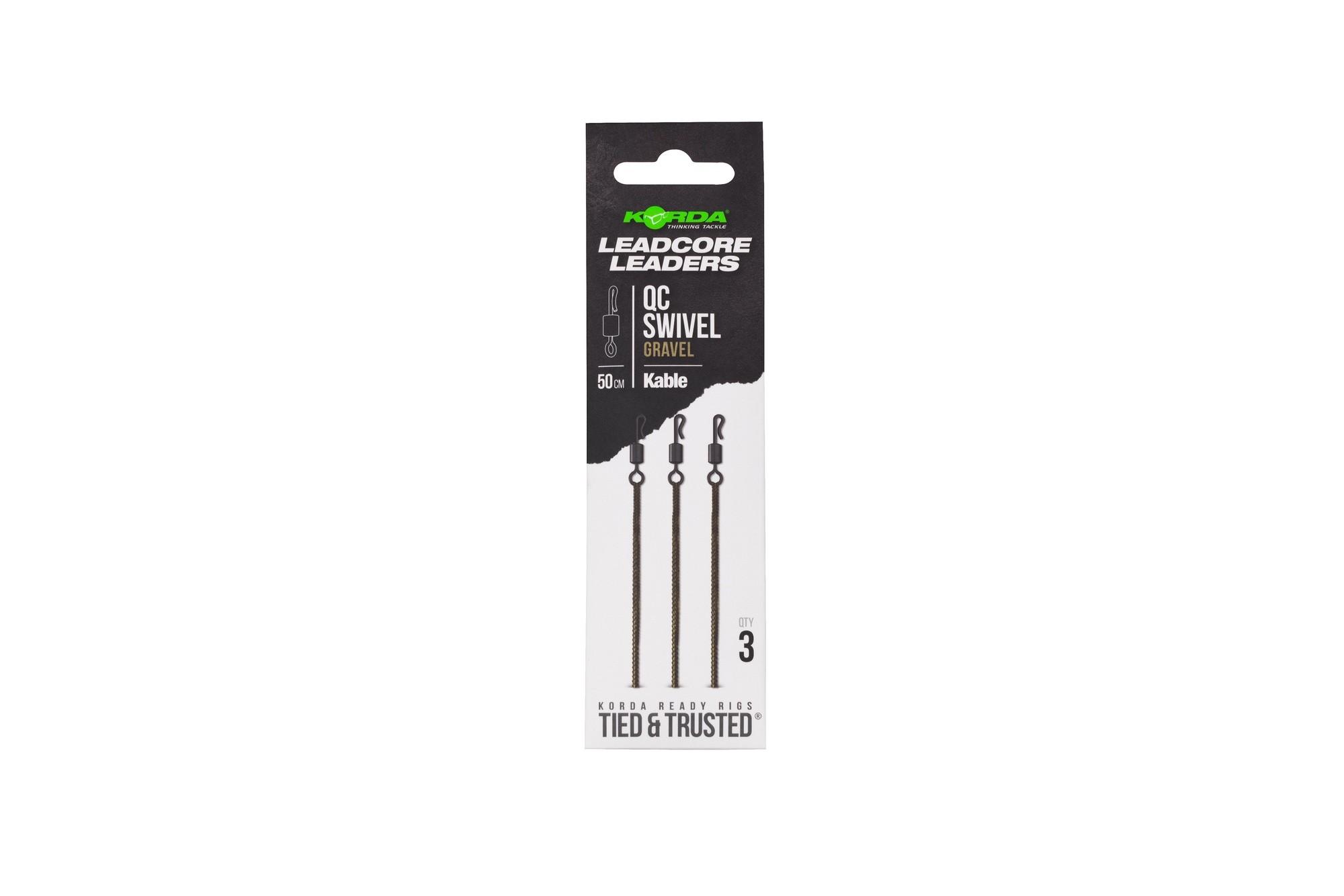 Korda Kable Leadcore Leader QC Swivel Gravel 50cm