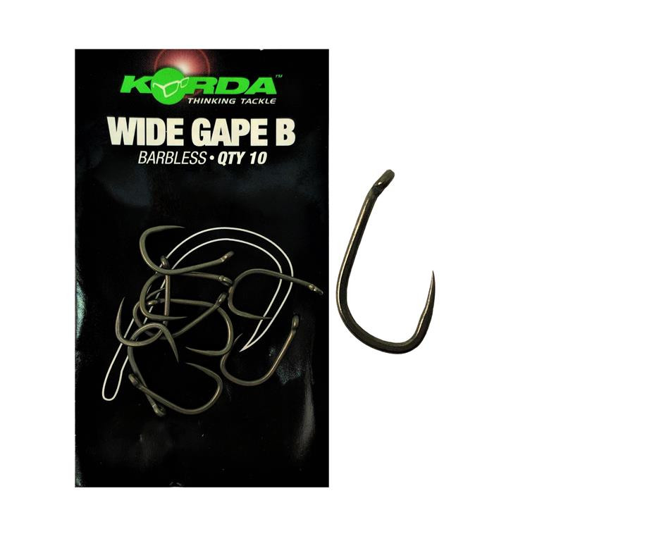 Korda Wide Gape Barbless r.1 10szt. haki karpiowe