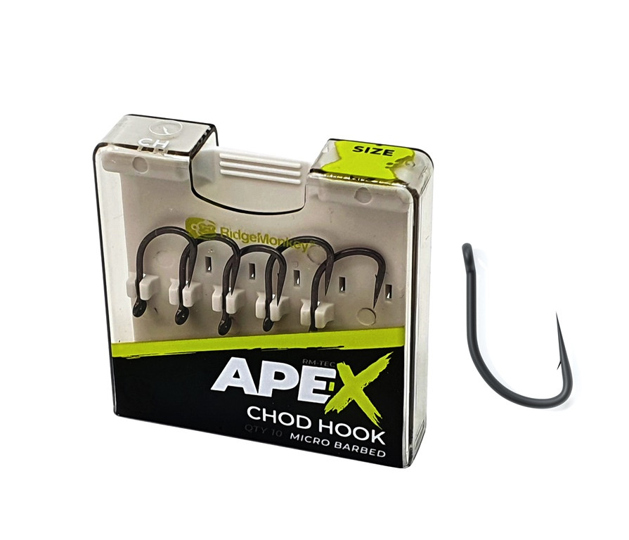 RidgeMonkey RM-Tec Ape-X Chod Hook r.8 10szt haki karpiowe