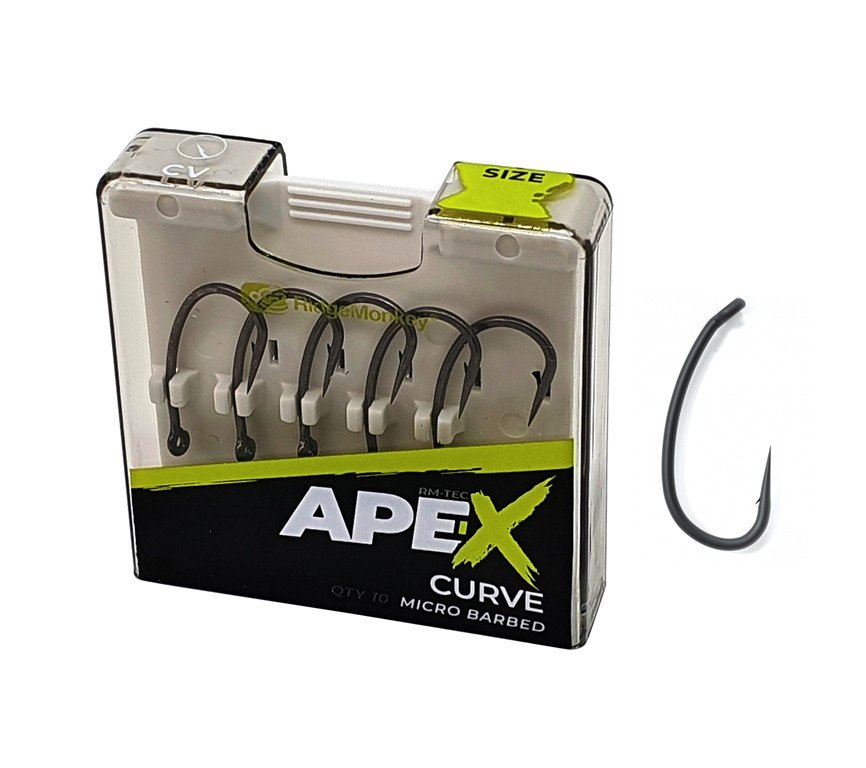 RidgeMonkey RM-Tec Ape-X Curve r.6 10szt haki karpiowe