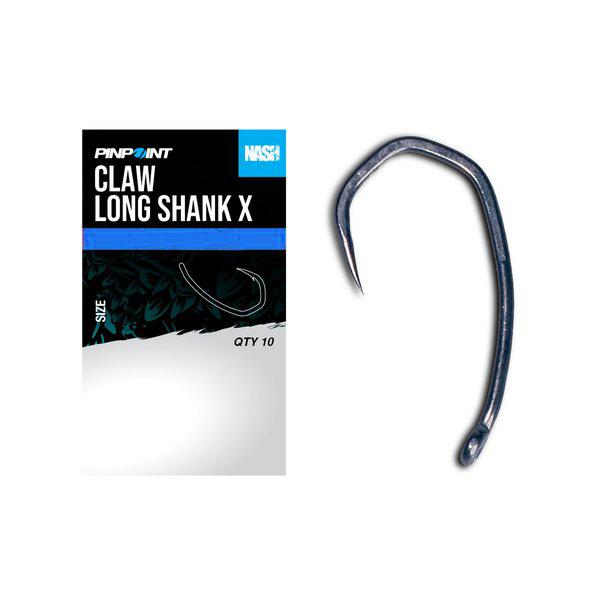 Nash Claw Long Shank Barbless r.8 10szt. haki karpiowe