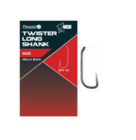 Nash Twister Long Shank Micro Barbed r.2 10szt. haki karpiowe