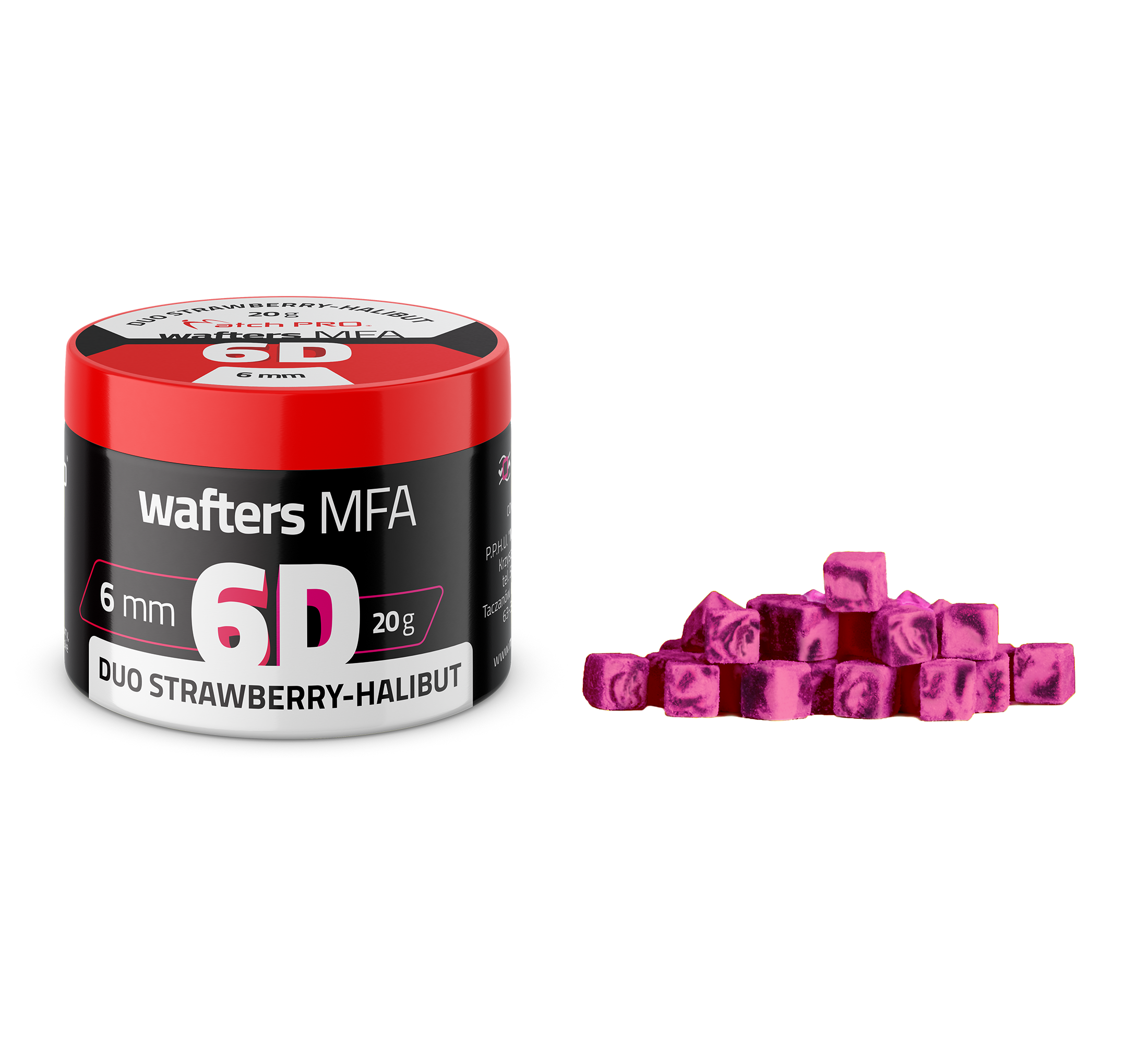 MatchPro 6D MFA Duo Wafters Truskawka Halibut 6x6mm