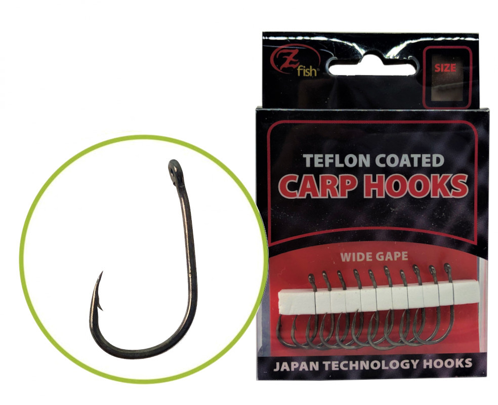ZFish Wide Gape Barbed r.2 10szt. haki karpiowe