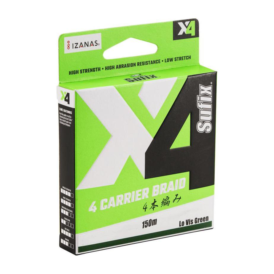 Sufix X4 Braid Lo Vis Green 120m 0.128mm 5.5kg plecionka