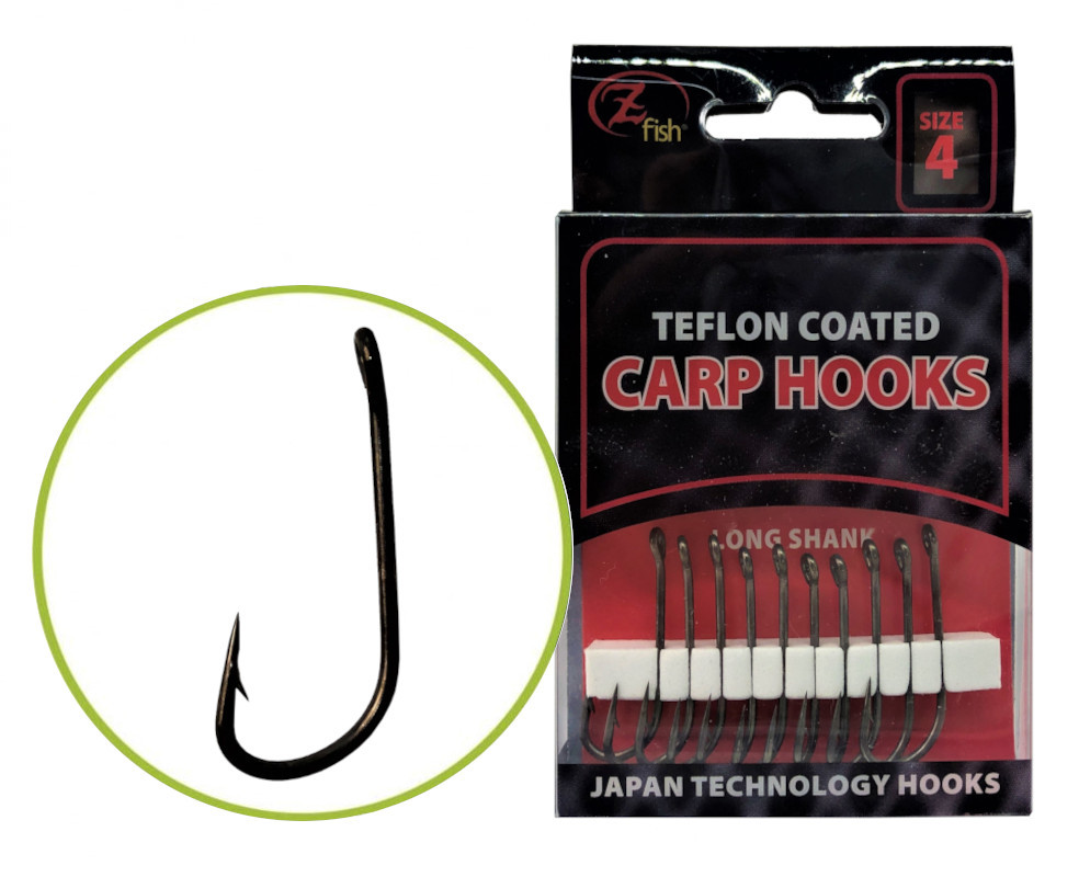 ZFish Long Shank Barbed r.8 10szt. haki karpiowe