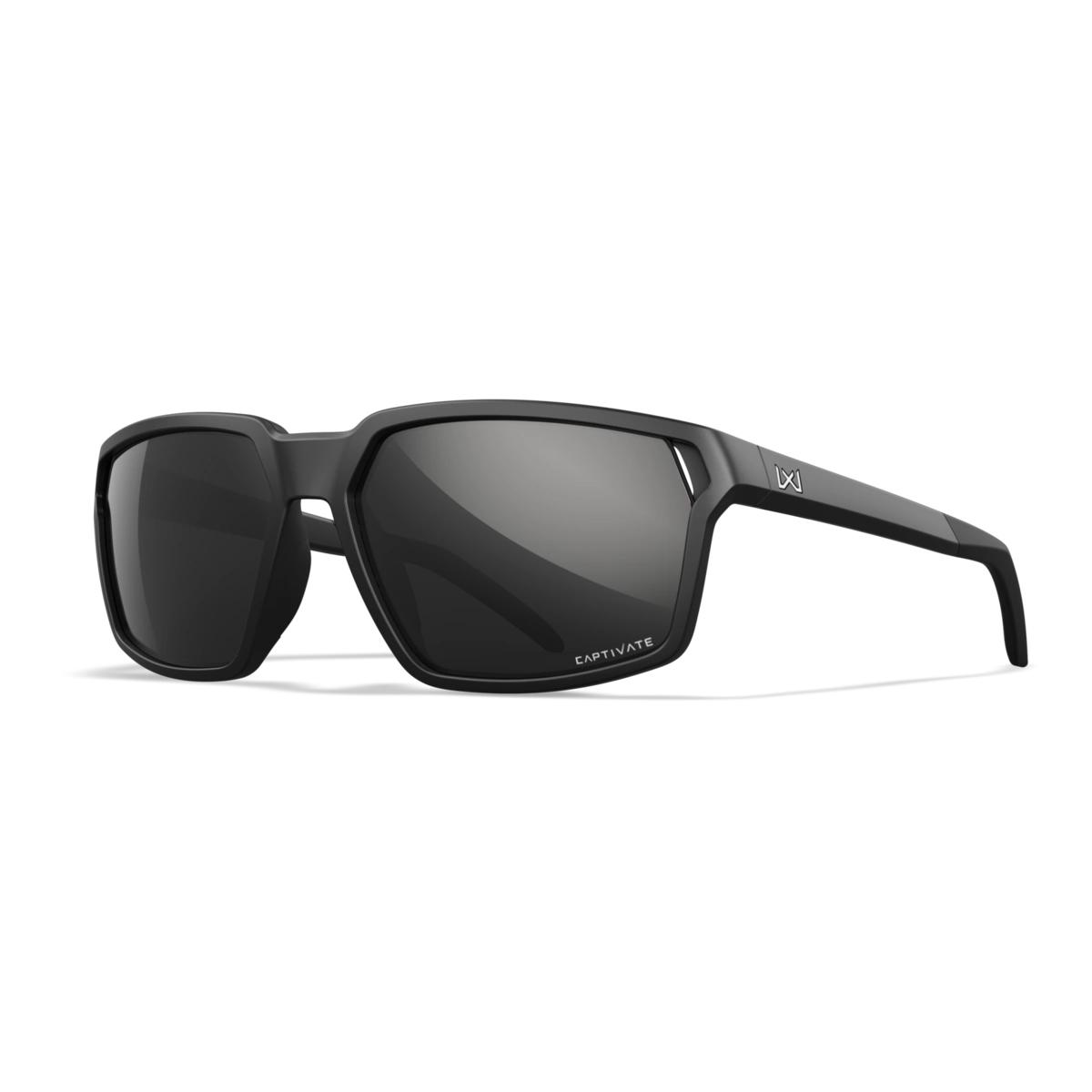 Wiley X Sierra Matte Black Frame Captivate Polarized Black Mirror Lens