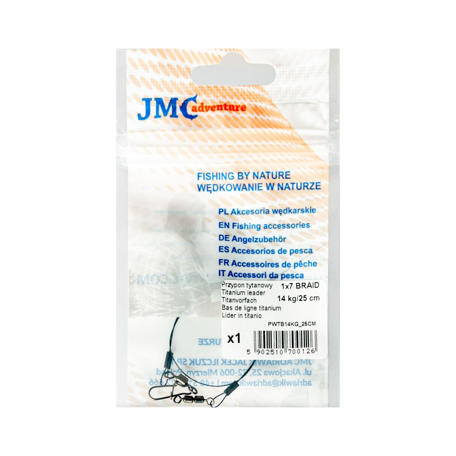 JMC Adventure Przypon Spinningowy z Plecionki Tytanowej 1x7 Regular 14kg 25cm