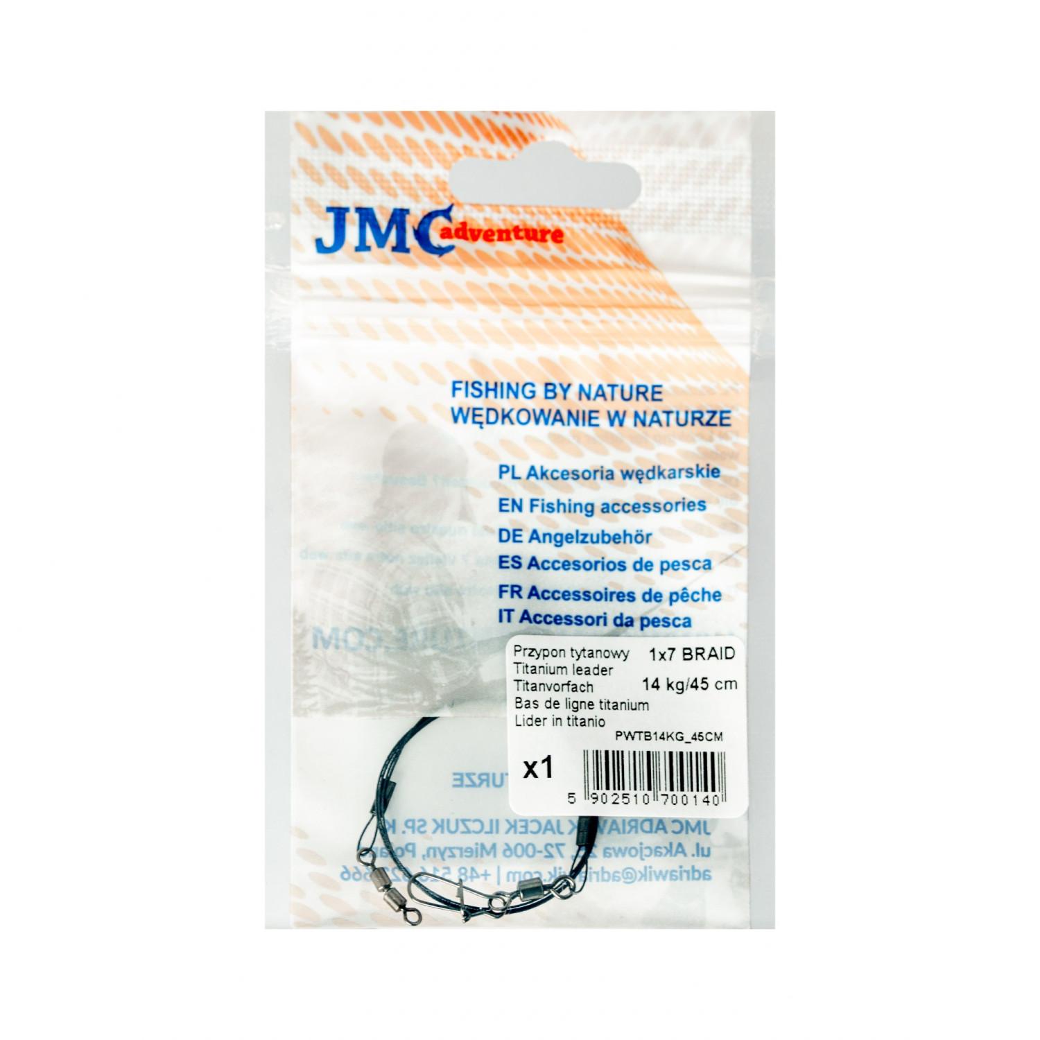 JMC Adventure Przypon Spinningowy z Plecionki Tytanowej 1x7 Regular 14kg 45cm
