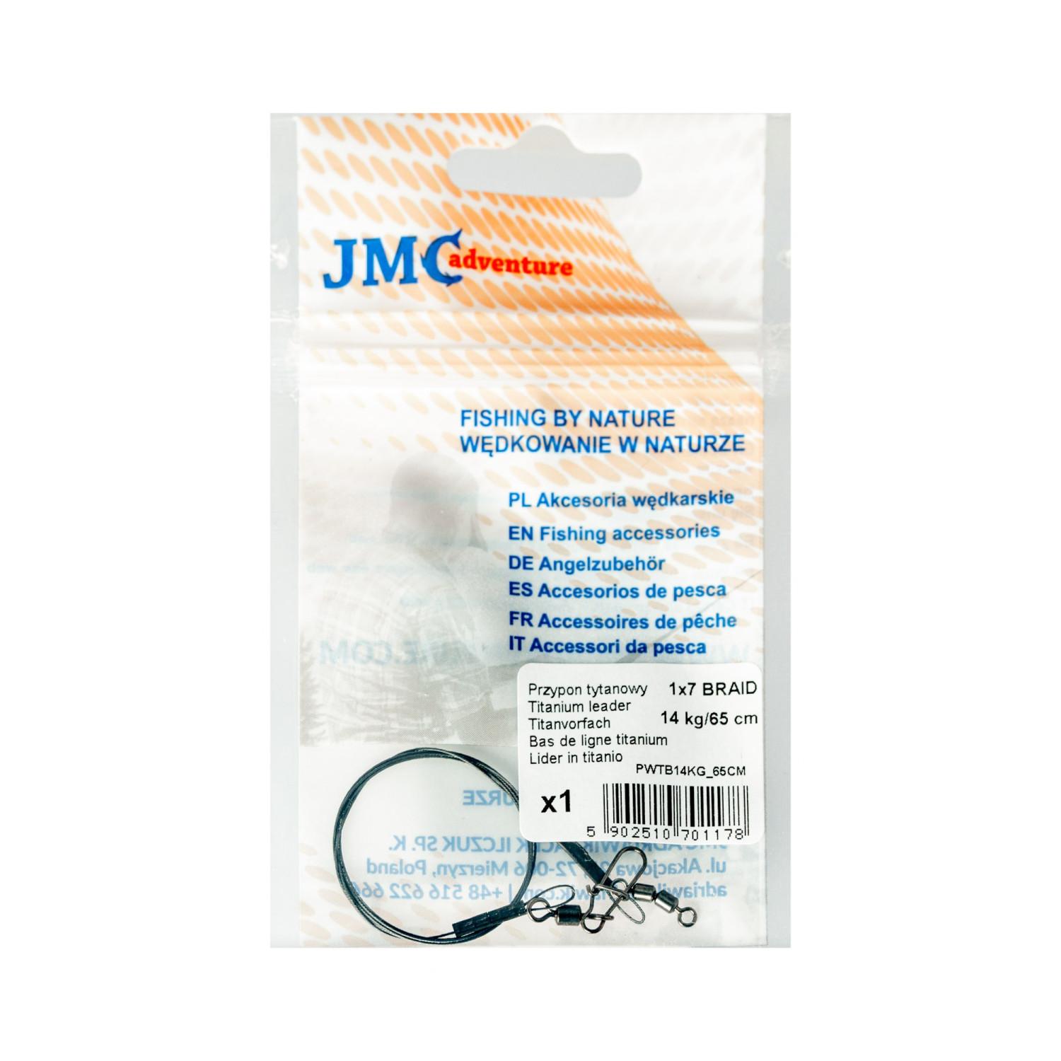 JMC Adventure Przypon Spinningowy z Plecionki Tytanowej 1x7 Regular 14kg 65cm