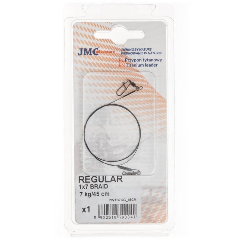 JMC Adventure Przypon Spinningowy z Plecionki Tytanowej 1x7 Regular 7kg 45cm