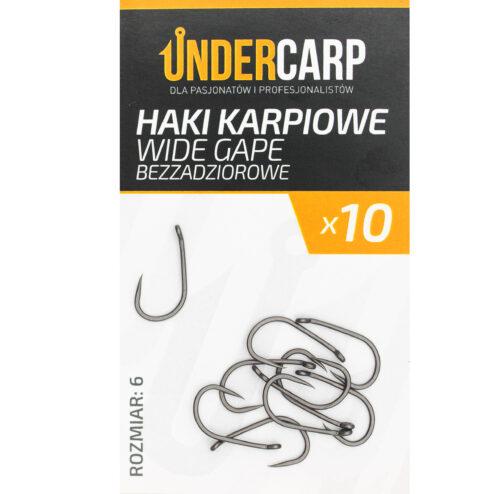 UnderCarp Wide Gape r.6 10szt. teflonowe haki karpiowe