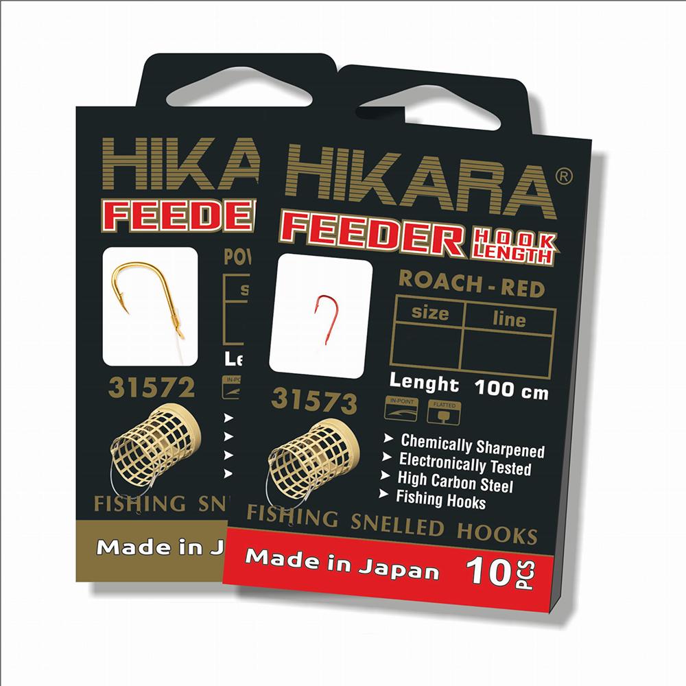 Traper Hikara Roach Feeder Red r.12 0.14mm 100cm 10szt. gotowe przypony