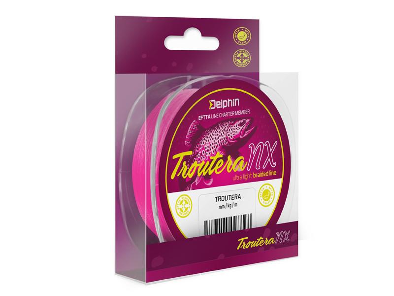 Delphin Troutera NX 0.045mm 1.7kg 135m różowa plecionka Delphin Troutera NX 0.045mm 1.7kg 135m różowa plecionka