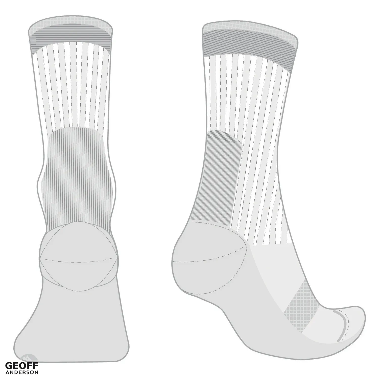 Geoff Anderson WizWool Mid Weight Black r.L 44-47 skarpety