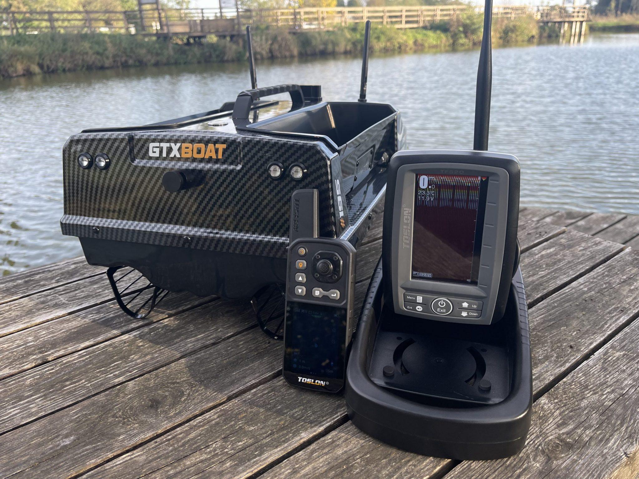 Łódka zanętowa GTX + X-Pilot TOSLON XR310 + Echosonda TOSLON TF520