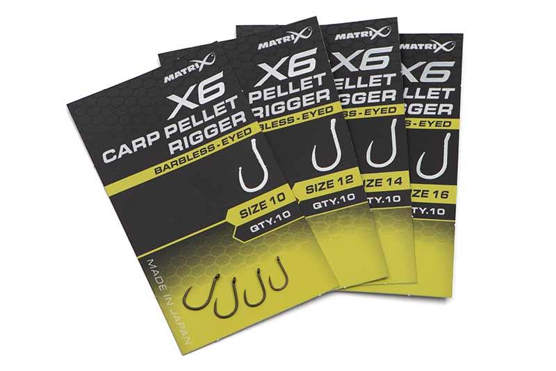 Matrix X6 Carp Pellet Rigger Barbless r.16 10szt. haczyki