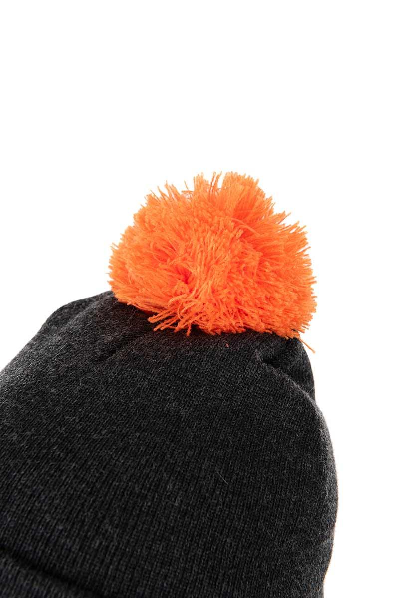 Fox Collection Bobble Hat Black Orange czapka